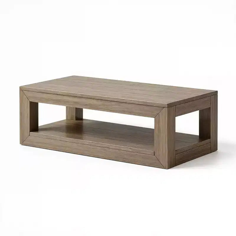 Modern Rectangular Coffee Table with Bottom Shelf (48in x 24in / 1220mm x 610mm)