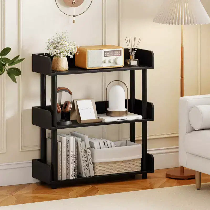 Costway 1/2 PCS 3-Tier Bookshelf with Anti-Tipping Kit, Industrial Storage Unit for Living Room Rustic Brown & Black