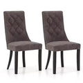 Costway Tufted Dining Chairs Set of 2 w/ High Backrest Rubber Wood Legs Padded Seat