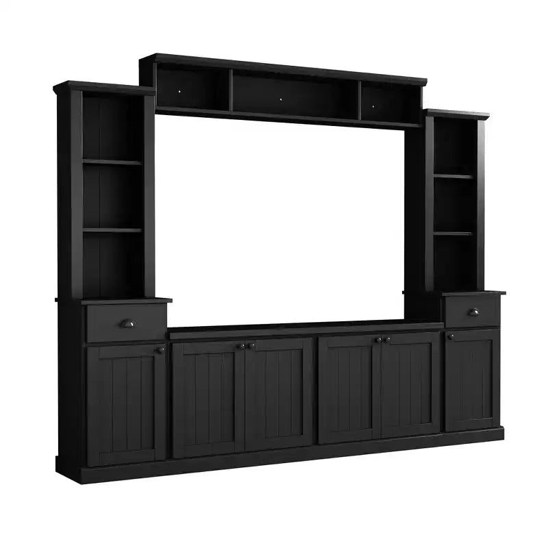 Meuble mural de divertissement TV avec pont 75, meuble de rangement TV avec étagères, grande console média avec étagères réglables