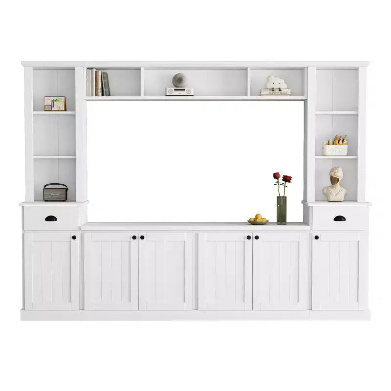 Meuble mural de divertissement TV avec pont 75, meuble de rangement TV avec étagères, grande console média avec étagères réglables