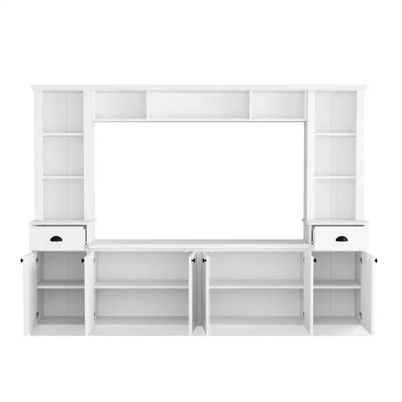 Meuble mural de divertissement TV avec pont 75, meuble de rangement TV avec étagères, grande console média avec étagères réglables