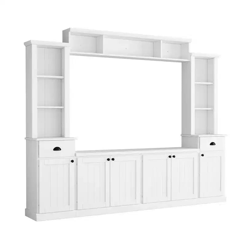 Meuble mural de divertissement TV avec pont 75, meuble de rangement TV avec étagères, grande console média avec étagères réglables