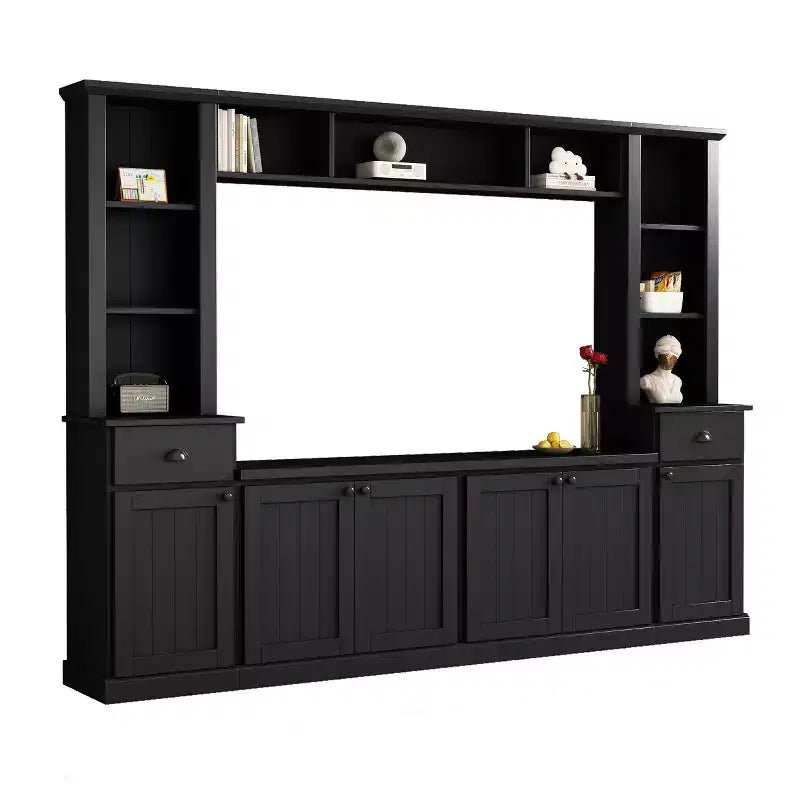 Meuble mural de divertissement TV avec pont 75, meuble de rangement TV avec étagères, grande console média avec étagères réglables