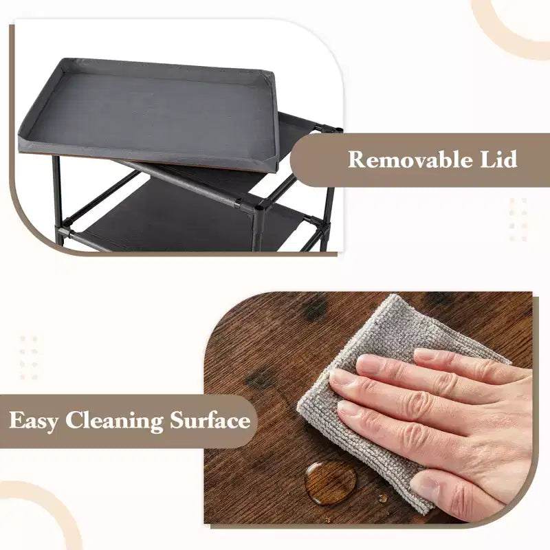 Commode 1 ou 2 tiroirs, unité de rangement en tissu avec 3 tiroirs, table de chevet haute avec couvercle amovible pour chambre à coucher