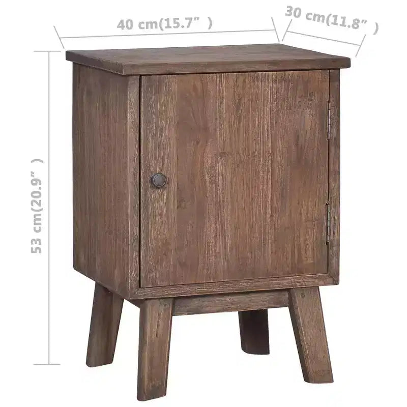Table de chevet 40 x 30 x 53 cm en teck massif
