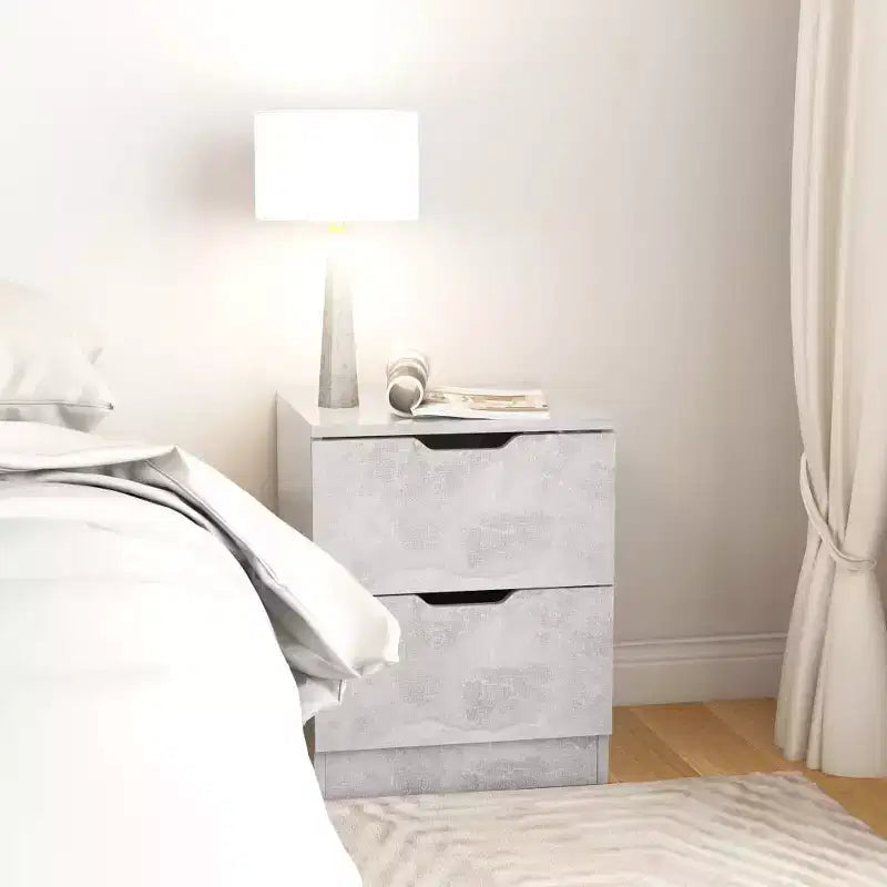 Armoire de rangement d'appoint, table de bout pour salon, bois d'ingénierie – Gris béton