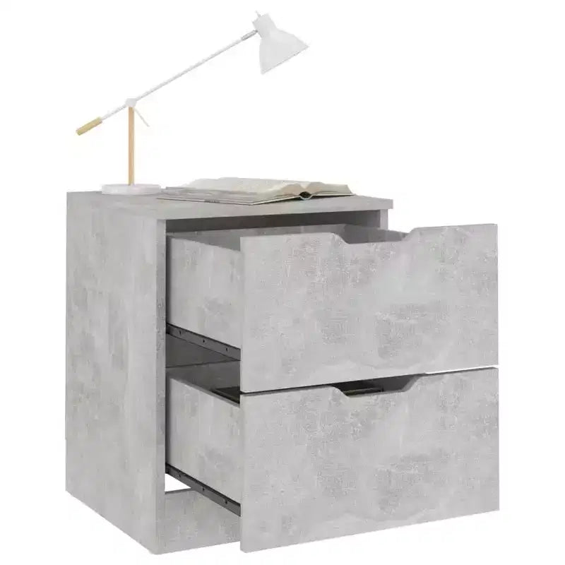 Armoire de rangement d'appoint, table de bout pour salon, bois d'ingénierie – Gris béton