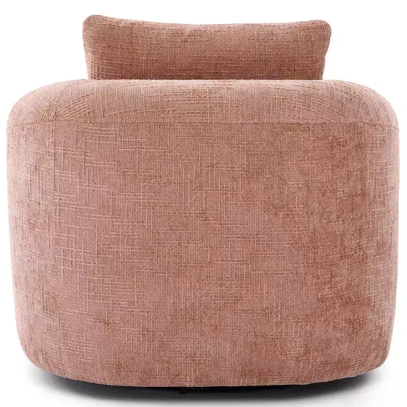Fauteuil de salon, fauteuil pivotant en forme de baril avec coussin double couche, capacité de 113 kg, fauteuil d'appoint rond de 93 cm en tissu chenille pour salon, bureau