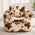 Fauteuil de salon, fauteuil pivotant en forme de baril avec coussin double couche, capacité de 113 kg, fauteuil d'appoint rond de 93 cm en tissu chenille pour salon, bureau