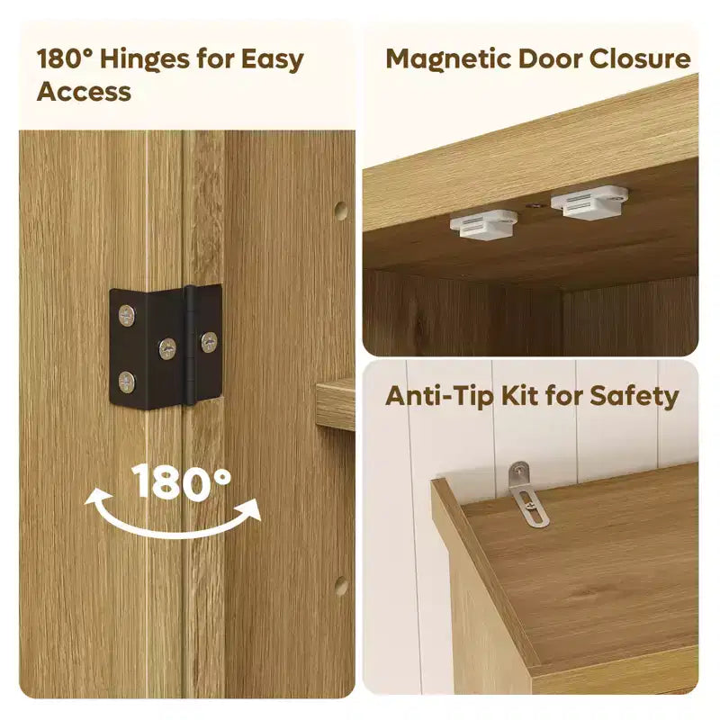 Bestier 72 Tall Kitchen Pantry Storage Cabinet with Doors and Shelves, Food Pantry Cabinet with Motion Sensor Light