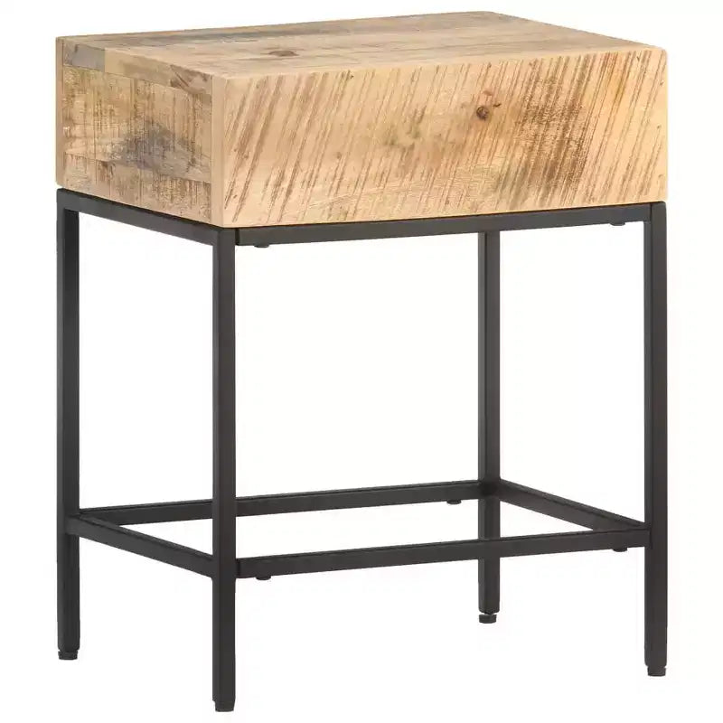 vidaXL Side Table Brown Solid rough mango wood Small Durable