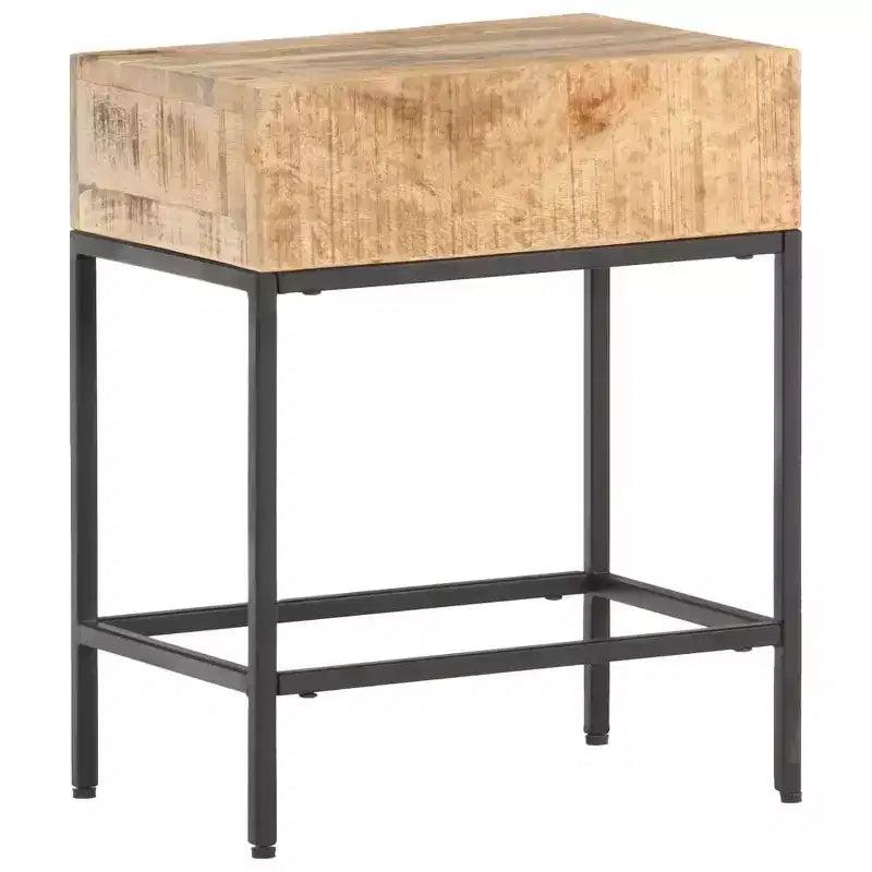vidaXL Side Table Brown Solid rough mango wood Small Durable