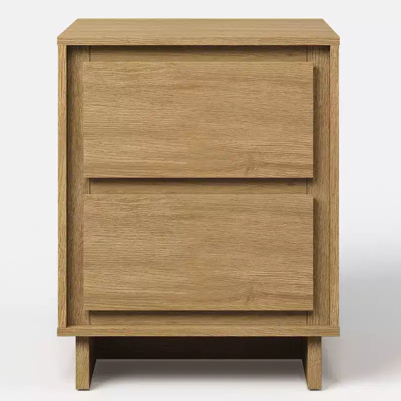 Commode 2 tiroirs, Commode moderne en bois avec bords nets, Meuble de rangement polyvalent pour chambre, salon, bureau, entrée