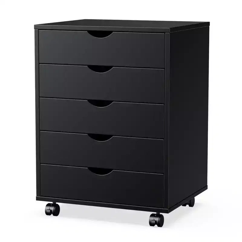 TUYOHW 5/7-Drawer Mobile File Cabinet,Modern Under-Desk Storage Organizer for Office and Home,Smooth & Noise-Free Natural Wooden Drawers