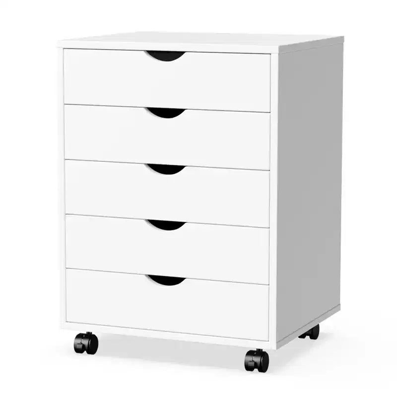 Classeur mobile à 5/7 tiroirs, Organisateur de rangement moderne sous le bureau pour le bureau et la maison, Tiroirs en bois naturel lisses et silencieux