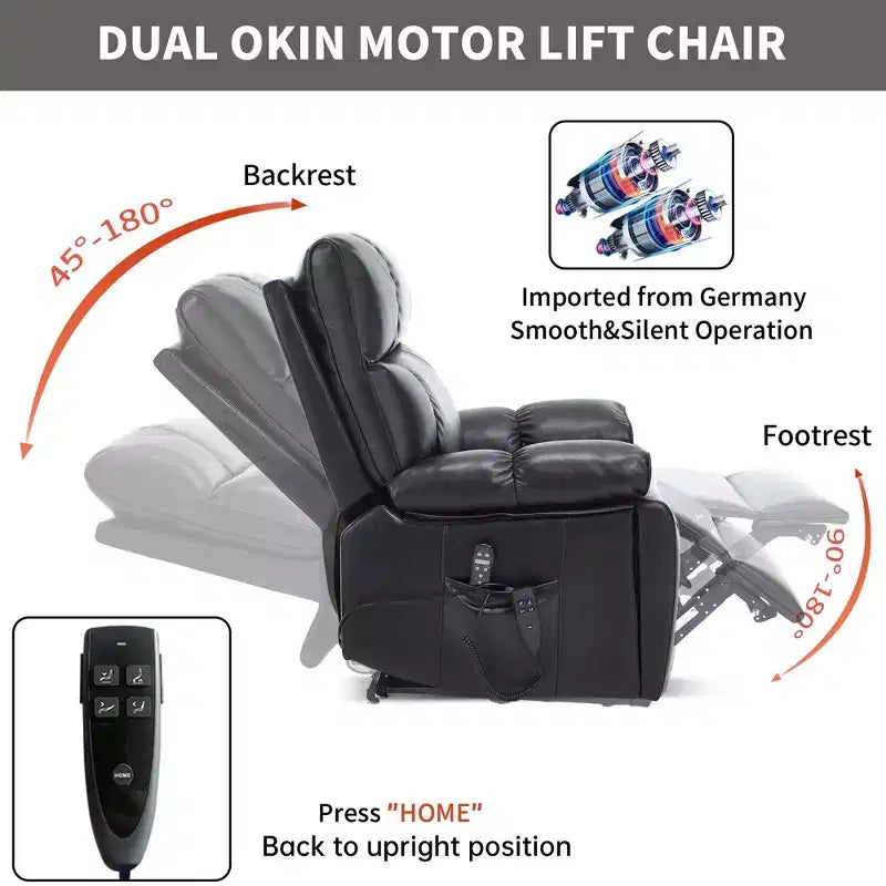 Fauteuils inclinables électriques releveurs à double moteur et position infinie en chenille beige avec massage thermique, jusqu'à 158 kg, avec porte-gobelets cachés