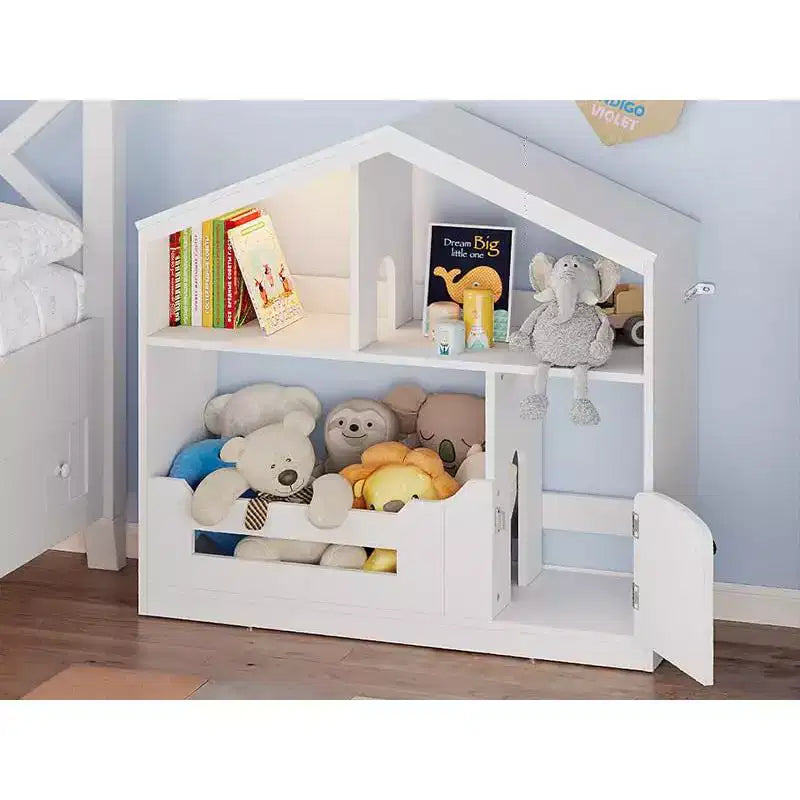 Étagère à livres pour enfants à 2 niveaux avec capteur de mouvement - Étagère à livres en bois, Organisateur de rangement de jouets, Présentoir à livres pour chambres d'enfants, salles de classe, salles de jeux