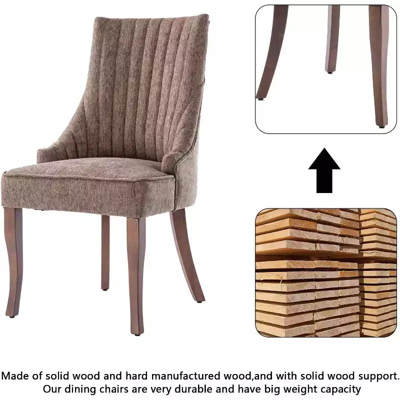 Chaise plissée minimaliste, rembourrage doux pieds en bois massif, usage domestique