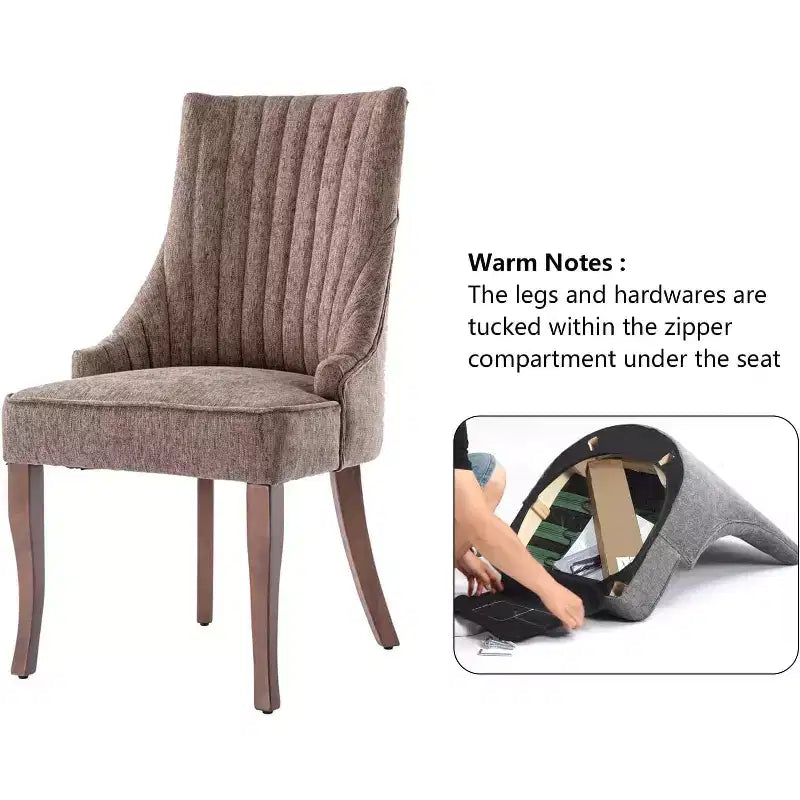 Chaise plissée minimaliste, rembourrage doux pieds en bois massif, usage domestique