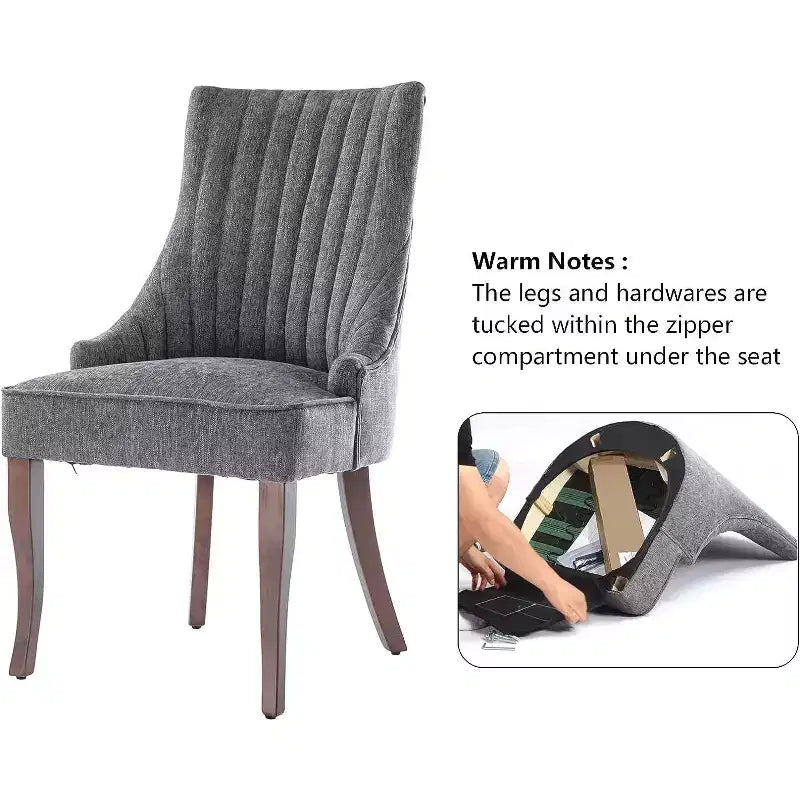 Chaise plissée minimaliste, rembourrage doux pieds en bois massif, usage domestique