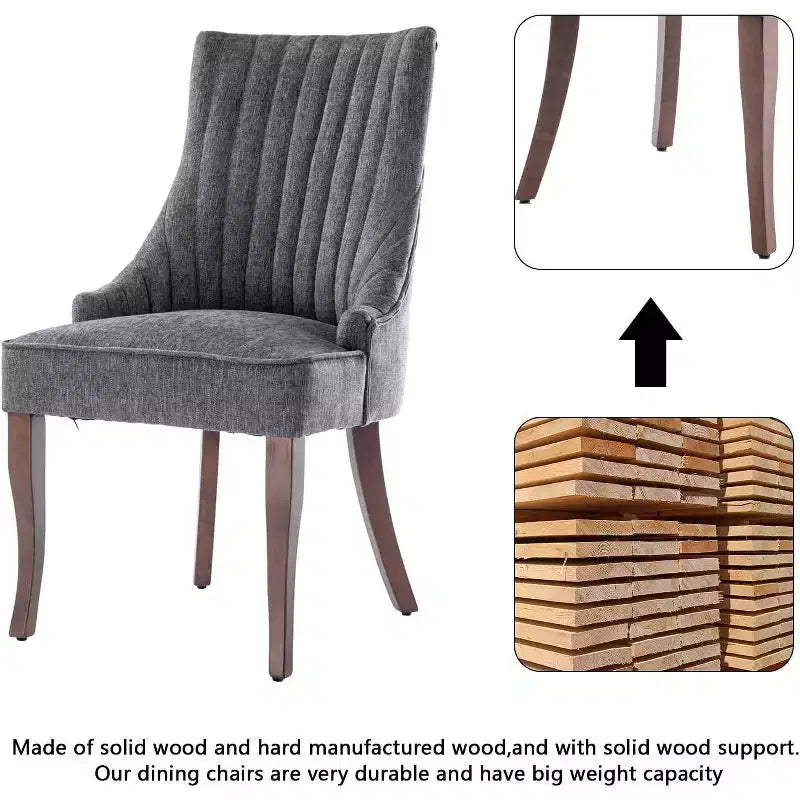 Chaise plissée minimaliste, rembourrage doux pieds en bois massif, usage domestique
