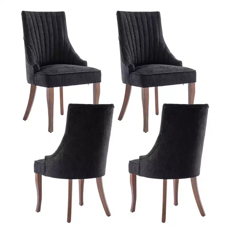 MAYEERTY Set of 2 Minimalist Pleated Chair, Soft Upholstery Solid Wood Legs, Home Use