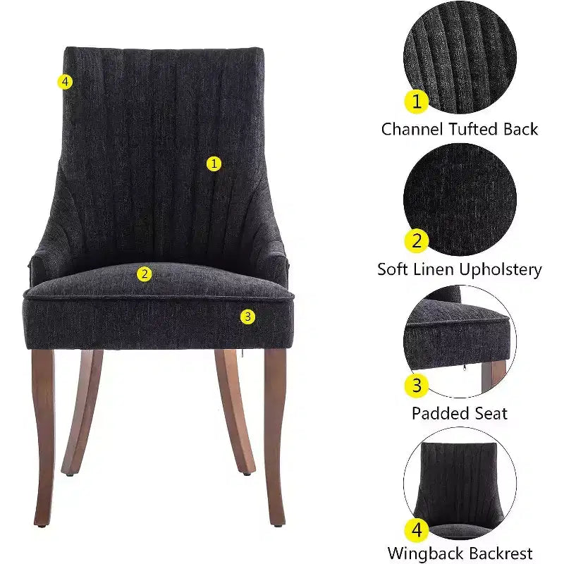 Chaise plissée minimaliste, rembourrage doux pieds en bois massif, usage domestique