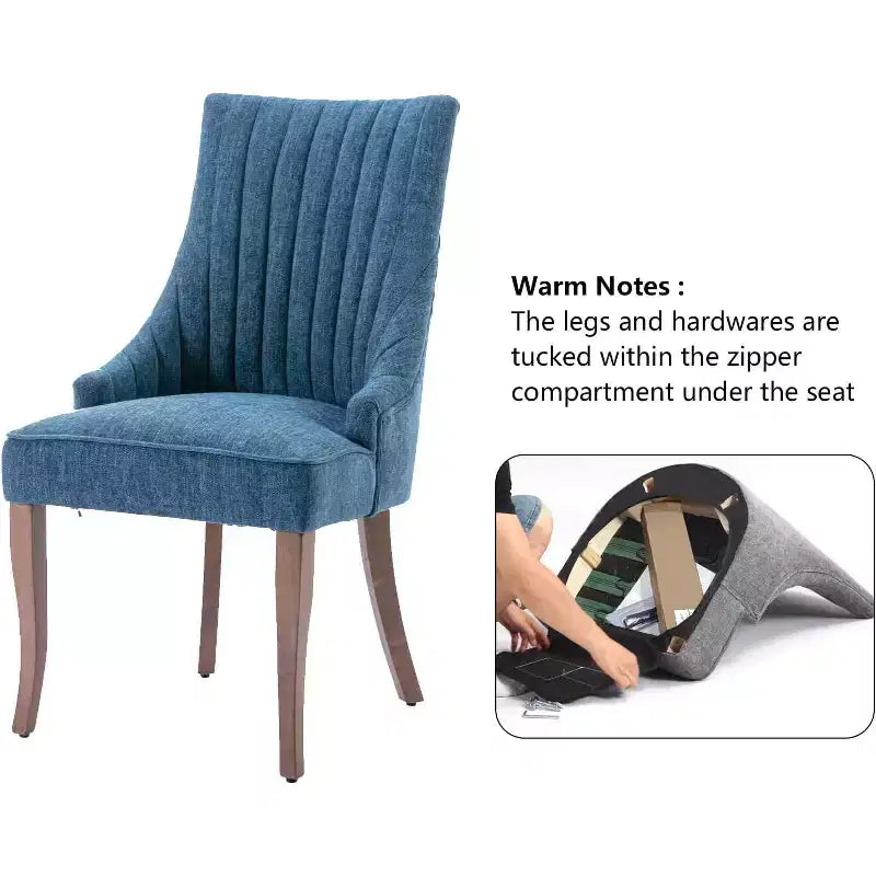 Chaise plissée minimaliste, rembourrage doux pieds en bois massif, usage domestique