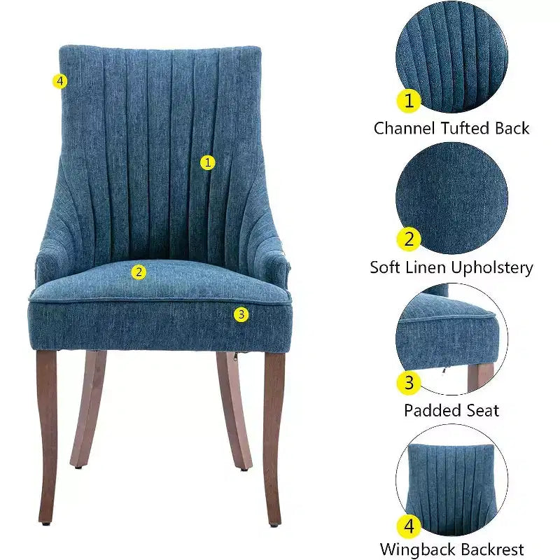 Chaise plissée minimaliste, rembourrage doux pieds en bois massif, usage domestique