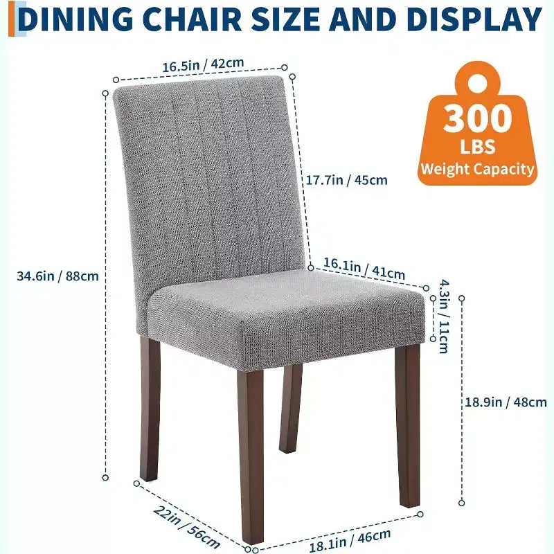 Chaises de salle à manger modernes avec assise rembourrée et pieds en bois robustes pour salle à manger, restaurant et cuisine