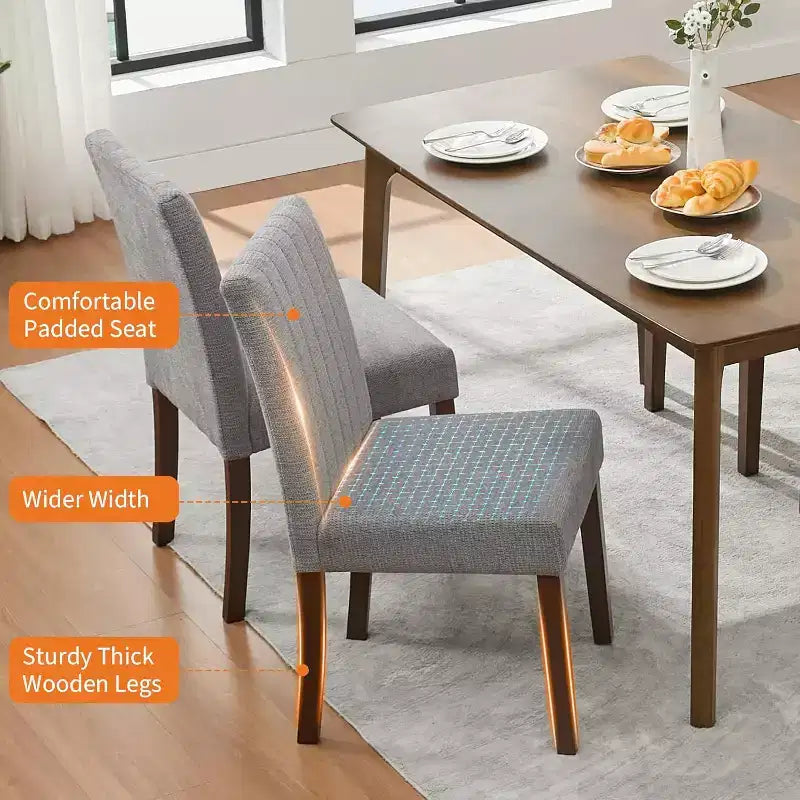 Chaises de salle à manger modernes avec assise rembourrée et pieds en bois robustes pour salle à manger, restaurant et cuisine