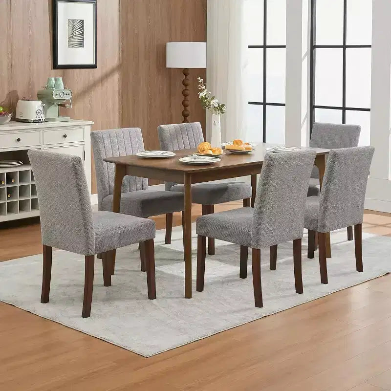 Chaises de salle à manger modernes avec assise rembourrée et pieds en bois robustes pour salle à manger, restaurant et cuisine