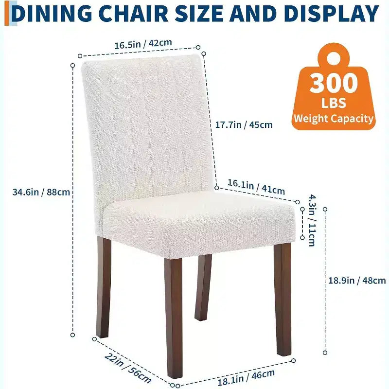 Chaises de salle à manger modernes avec assise rembourrée et pieds en bois robustes pour salle à manger, restaurant et cuisine