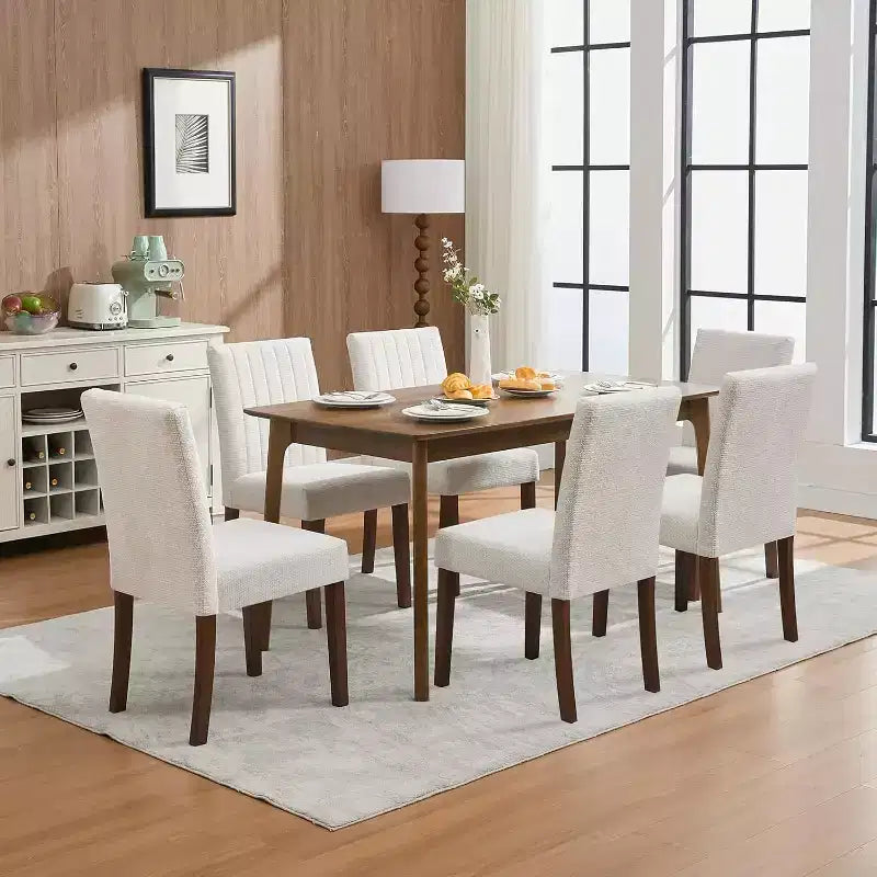 Chaises de salle à manger modernes avec assise rembourrée et pieds en bois robustes pour salle à manger, restaurant et cuisine