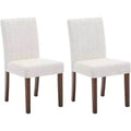 Modern Dining Chair Set of 2 Upholstered Cushion Seats with Sturdy Wood Legs for Dining Room, Restaurant & Kitchen