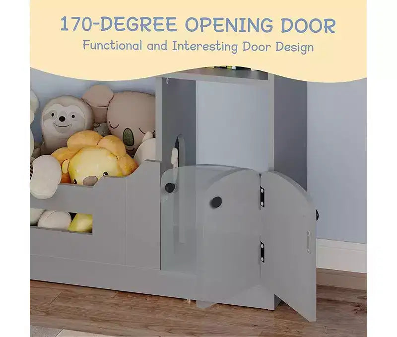 Bibliothèque pour enfants, Organisateur de rangement de jouets, Étagère à livres en bois pour tout-petits avec lumière à détecteur de mouvement pour enfants, Étagère à livres maison de poupée pour salle de jeux et chambre à coucher