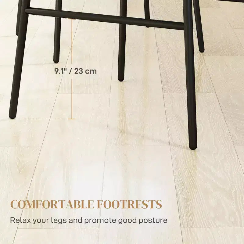 Tabourets de bar en rotin de 2, hauteur comptoir de 66 cm avec dossier, chaises de bar pour îlot de cuisine