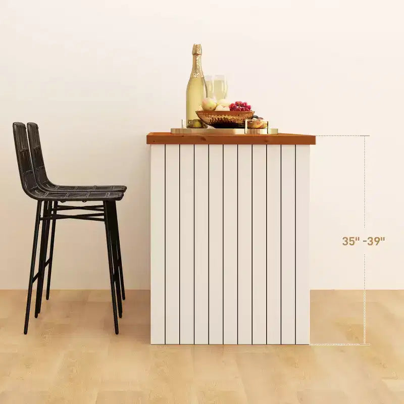 Tabourets de bar en rotin de 2, hauteur comptoir de 66 cm avec dossier, chaises de bar pour îlot de cuisine