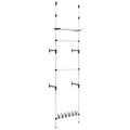 vidaXL Telescopic Wardrobe System with Rods and Shelf Aluminum