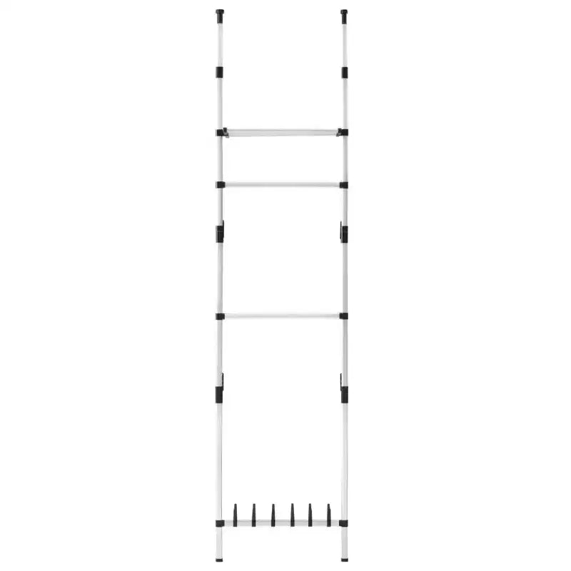 vidaXL Telescopic Wardrobe System with Rods and Shelf Aluminum