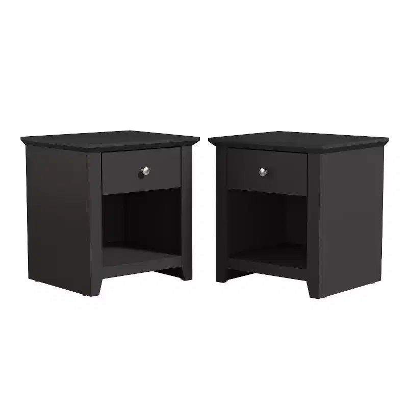 Galano Modern 1-Drawer Nightstands with Open Storage Set of 2 19.3 W  16.9 D  20.9 H