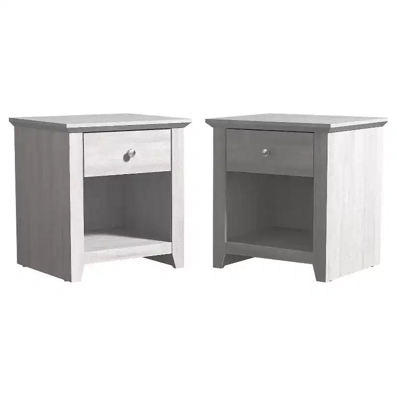 Tables de Chevet Modernes 1 Tiroir avec Rangement Ouvert, Lot de 2 49 cm (L) x 43 cm (P) x 53 cm (H)