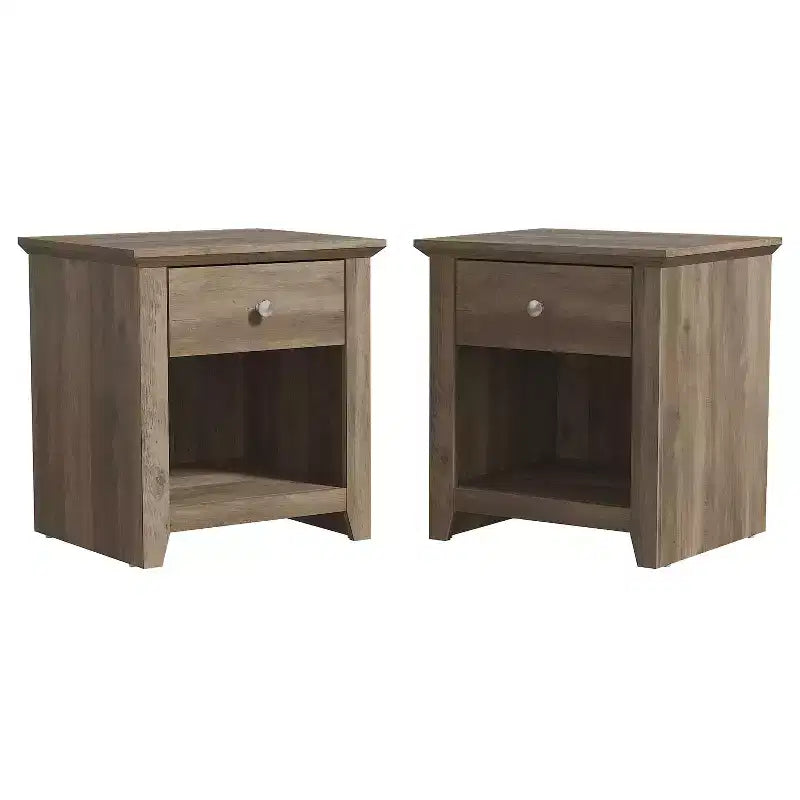 Tables de Chevet Modernes 1 Tiroir avec Rangement Ouvert, Lot de 2 49 cm (L) x 43 cm (P) x 53 cm (H)