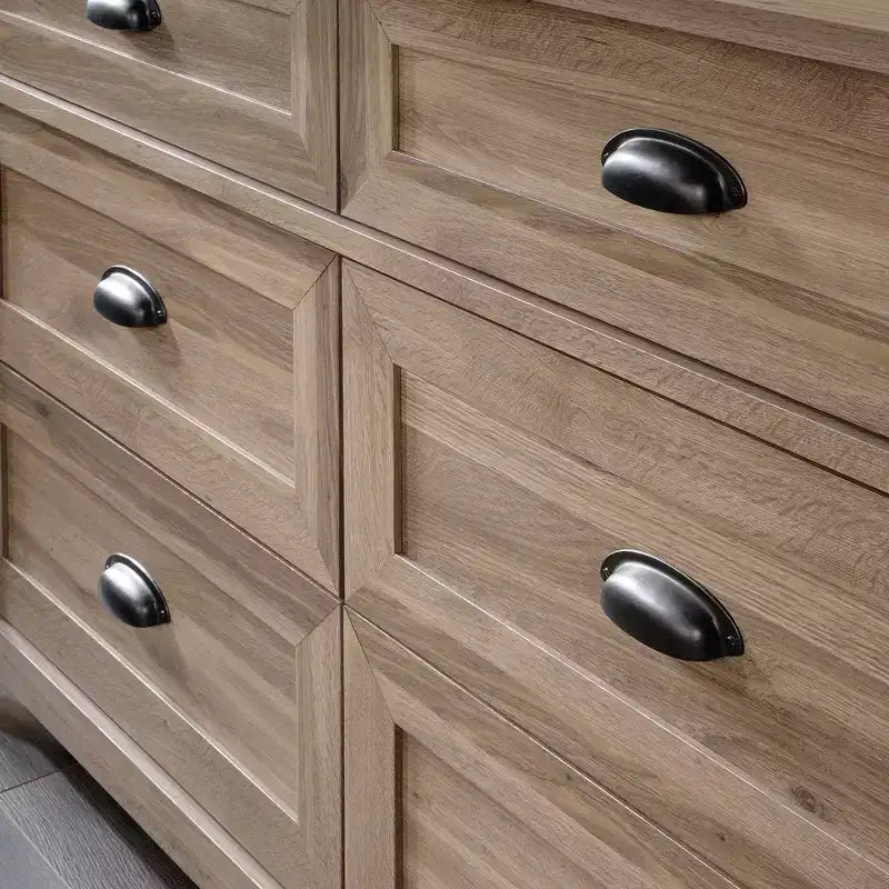 Commode rustique en bois à 6 tiroirs de 52 po