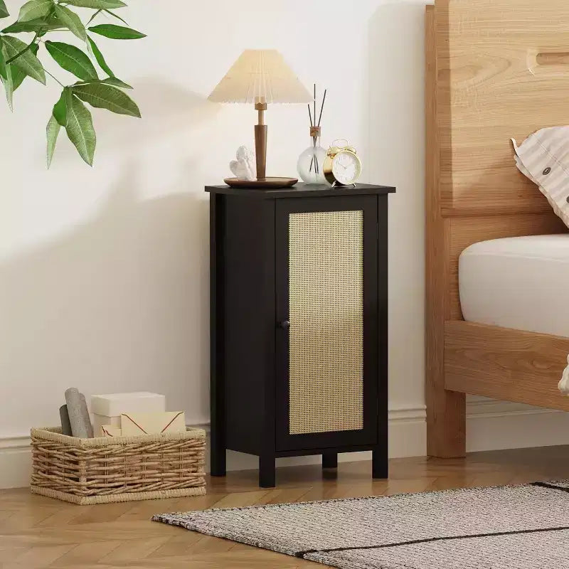 Table de chevet de ferme moderne, table de nuit bohème de 40,6 cm avec tiroir, table d'appoint de rangement en bois avec pieds robustes pour chambre à coucher, salon