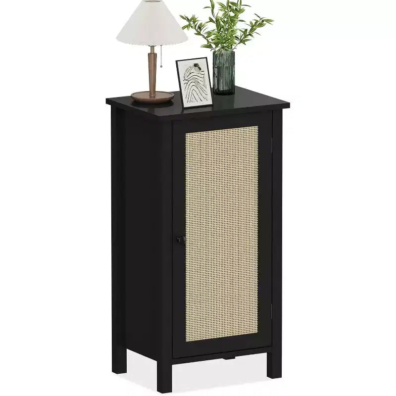 Modern Farmhouse Nightstand, 16 Inch Boho Bedside Table with Drawer, Wood Storage End Table with Sturdy Legs for Bedroom,Living Room