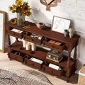 54 Solid Wood Narrow Console Table with Storage, Modern 2-Tier Sofa Table, Entryway Table for Living Room, Hallway, or Foyer-Panipeachy