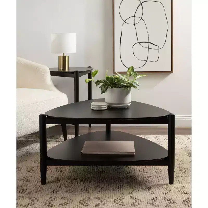 Kate and Laurel Knowlton Wood Coffee Table, 32x31x17, Black