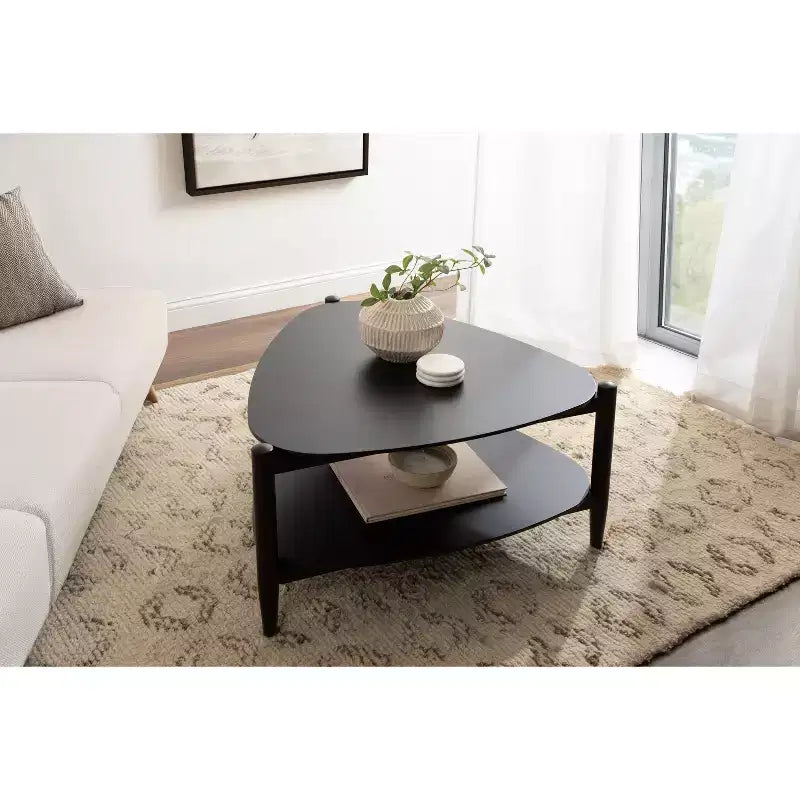 Kate and Laurel Knowlton Wood Coffee Table, 32x31x17, Black